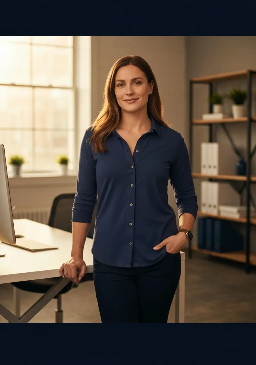 Relatable small business owner feeling confident about safety compliance