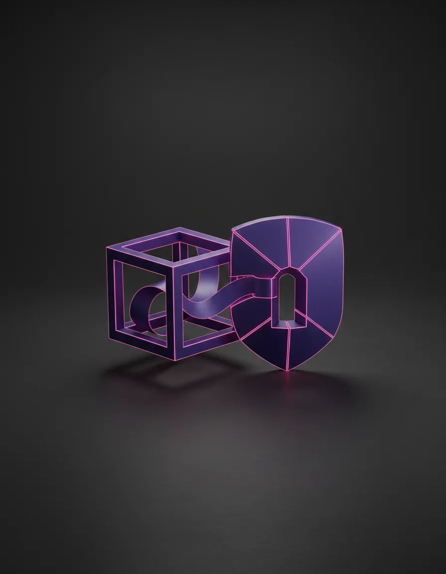 Abstract geometric representation of creative education and legal trust
