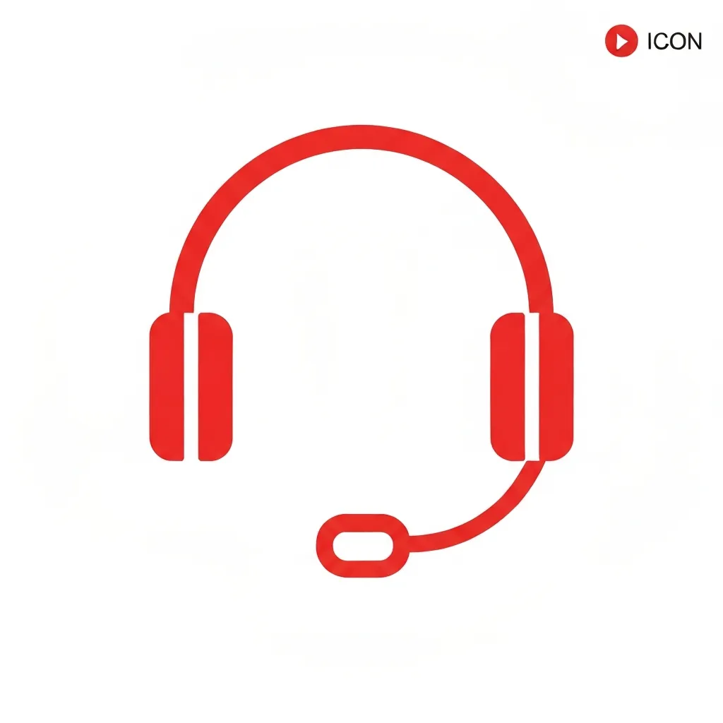 Red headset icon indicating customer support