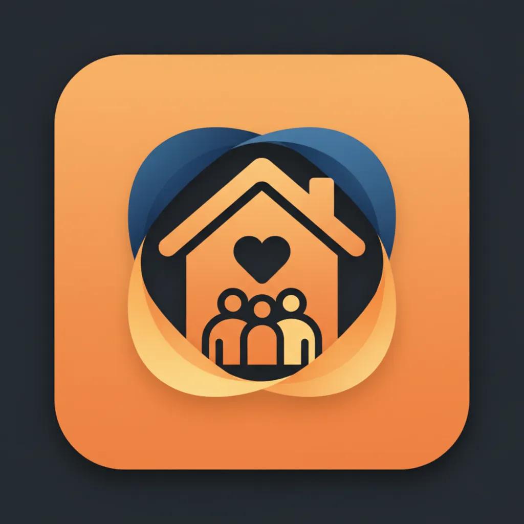 Family-oriented home icon tile