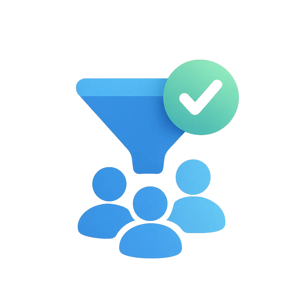 Icon representing lead qualification