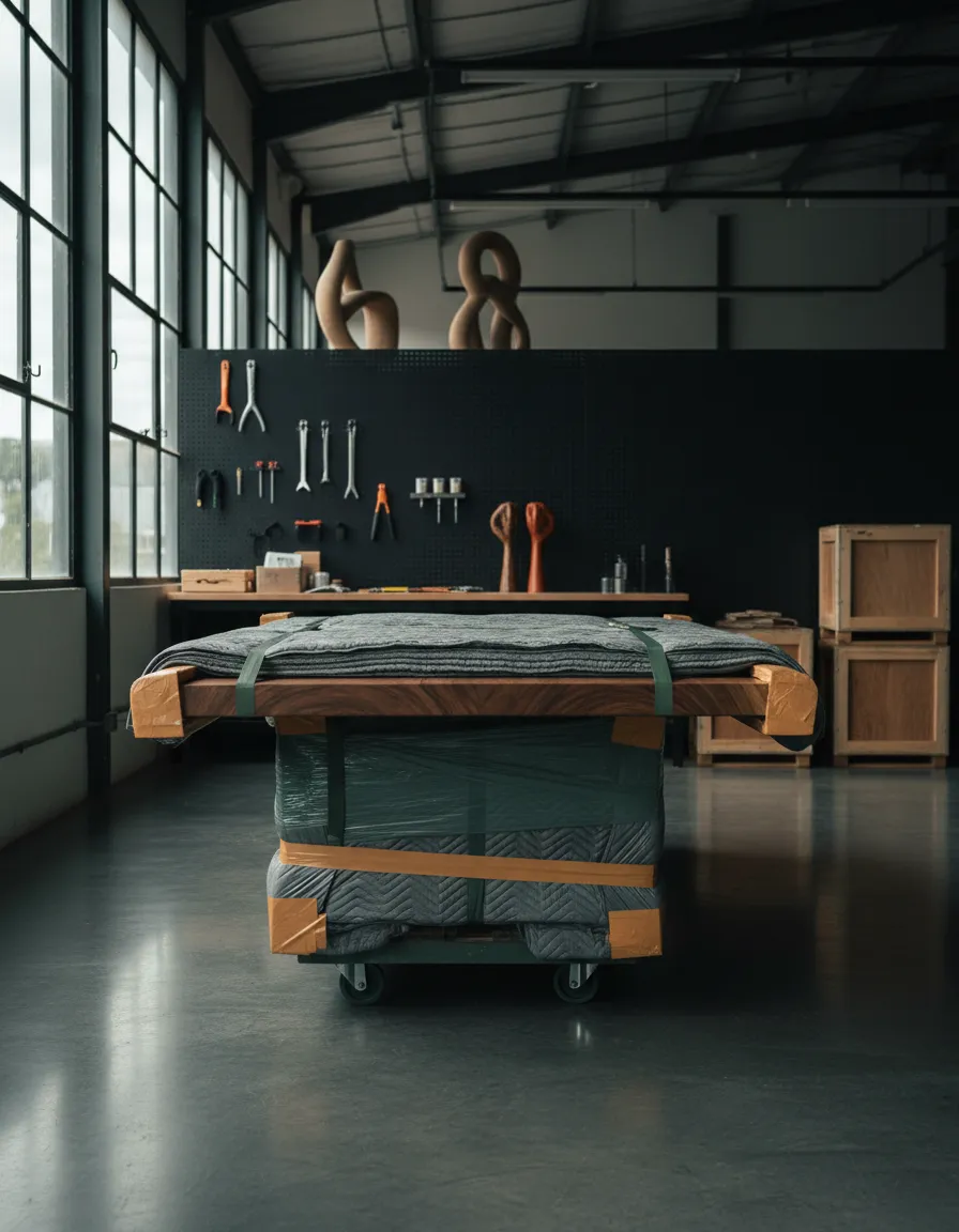 Mueble de madera de parota embalado y listo para envío seguro a cualquier parte de México