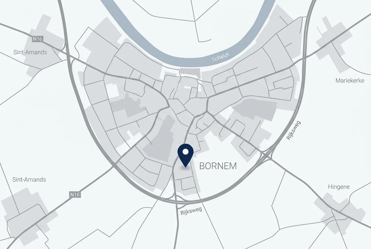 Kaart en locatie atelier Kwiklien Bornem