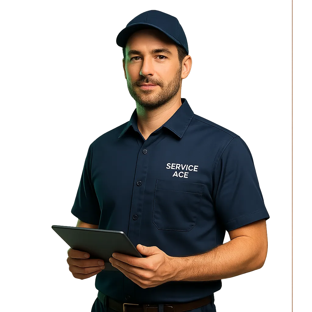 Professional home service contractor looking confident