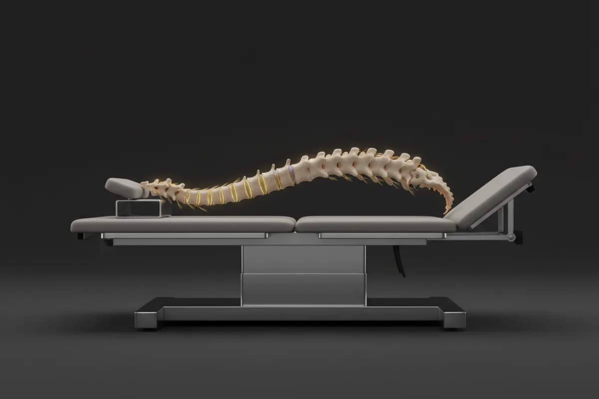 Clinical illustration of spinal decompression mechanics