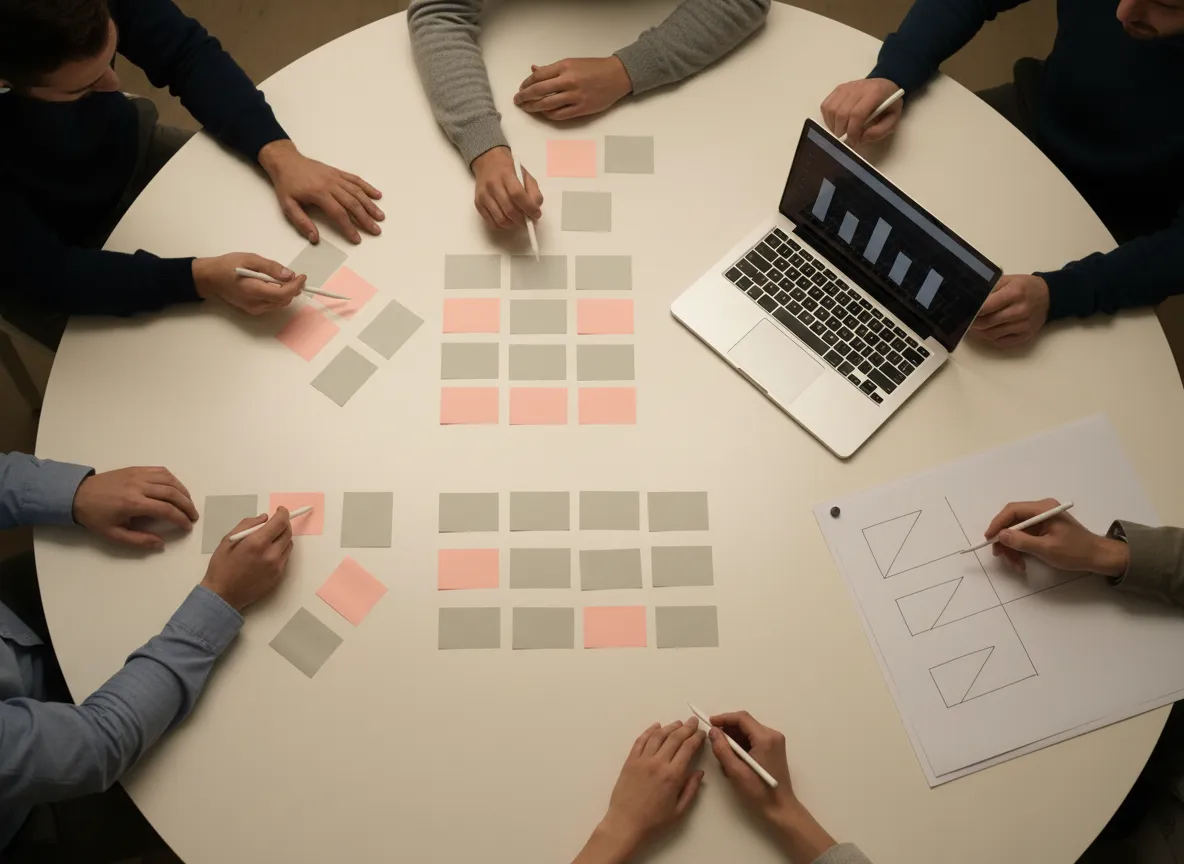 Advisory session, whiteboard, or strategy visual