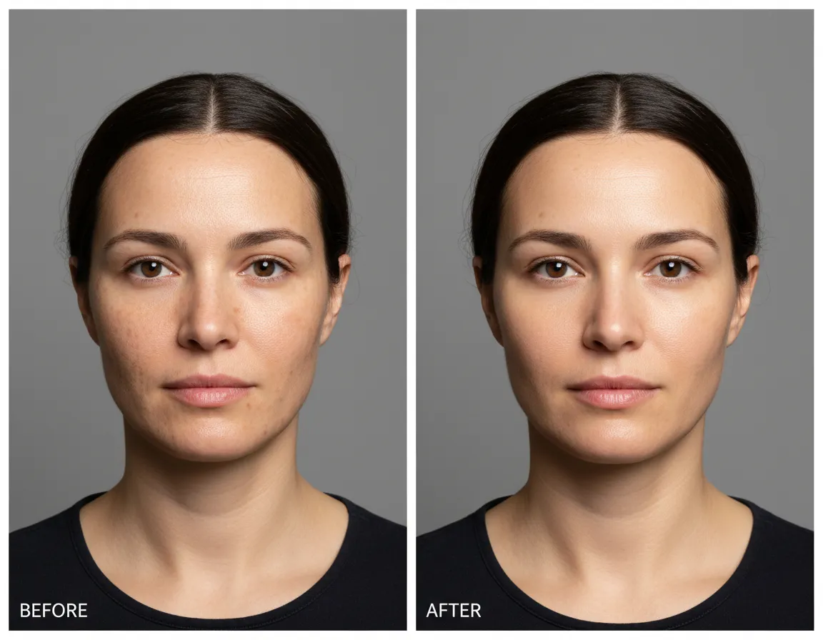 Before and after CO₂ resurfacing for sun damage