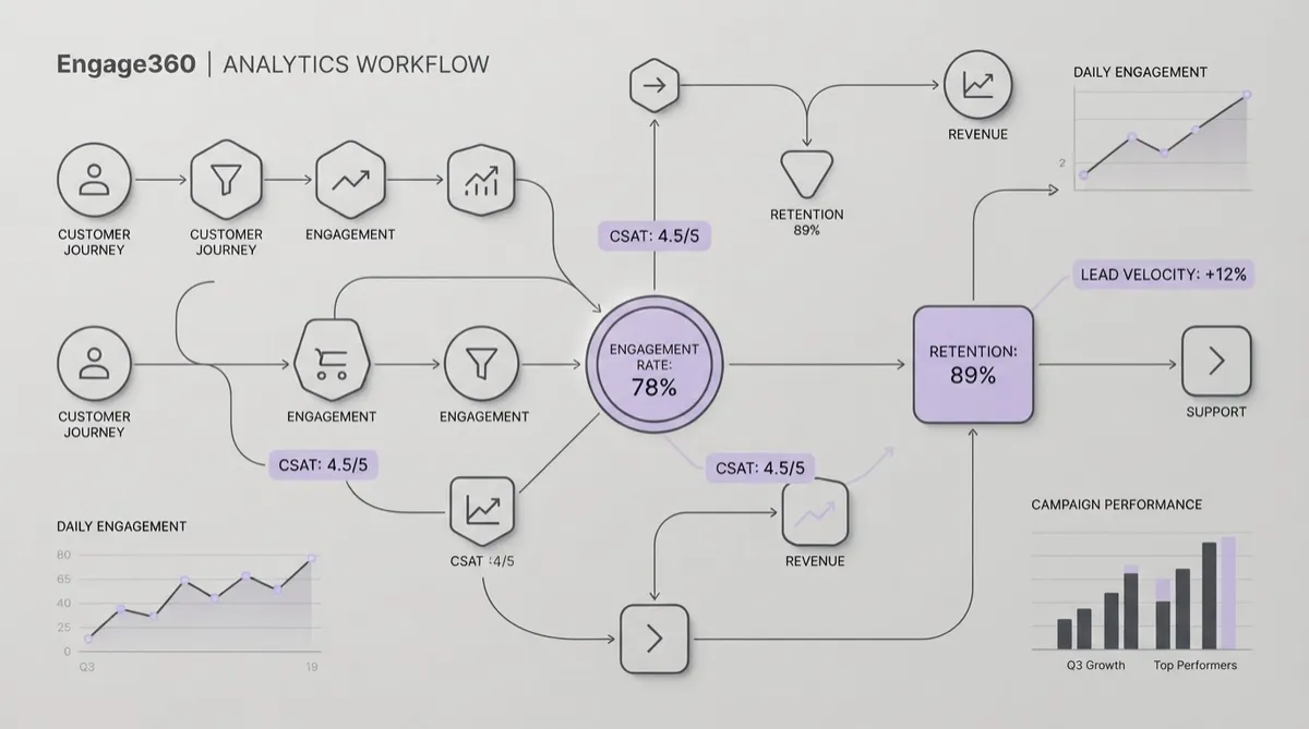 Engage360 customer intelligence analytics and operational tracking suite