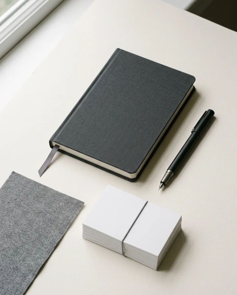 Minimalist architectural workspace representing the KDM Growth Academy focused systems design environment