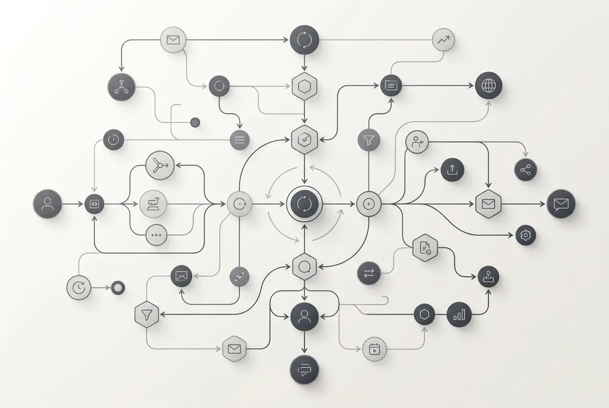 Automated Follow-Up workflow diagram showcasing multi-channel trigger conditions