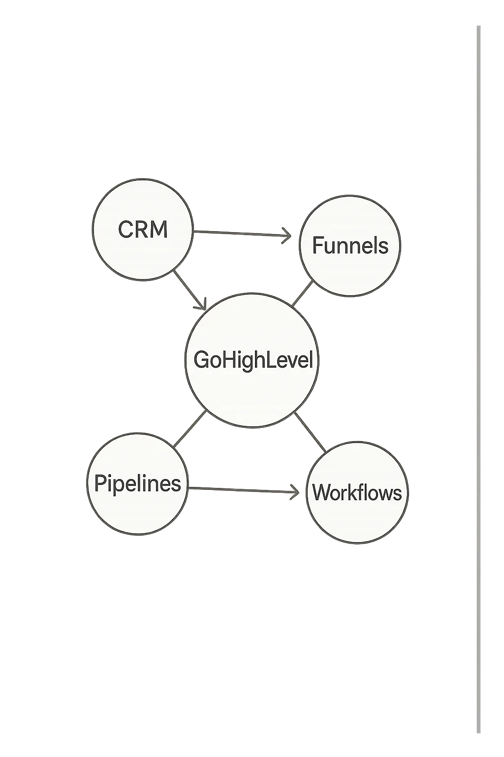 Technical architectural diagram of GoHighLevel core infrastructure
