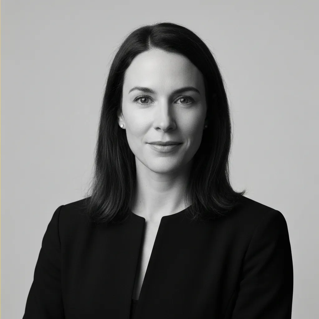 Black and white editorial portrait of Eleanor Vance