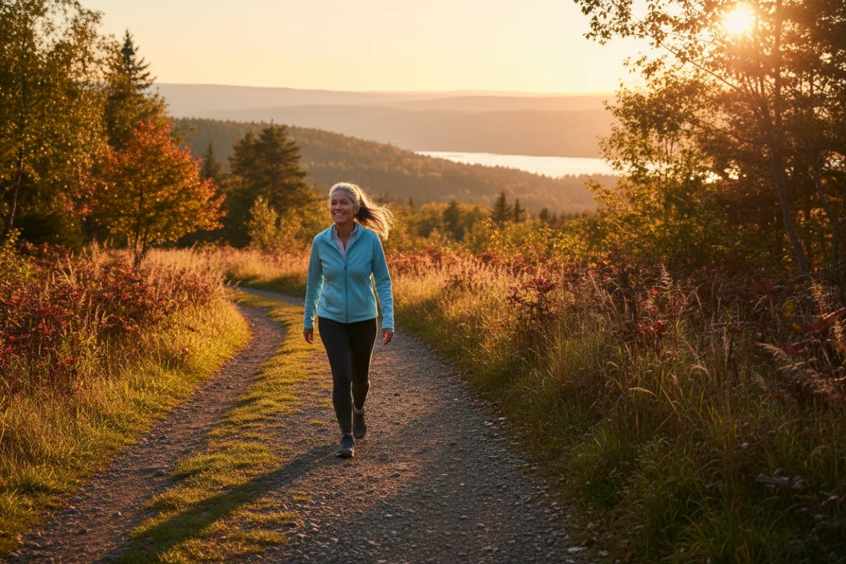 A joyful senior enjoying a moment of rest and relaxation