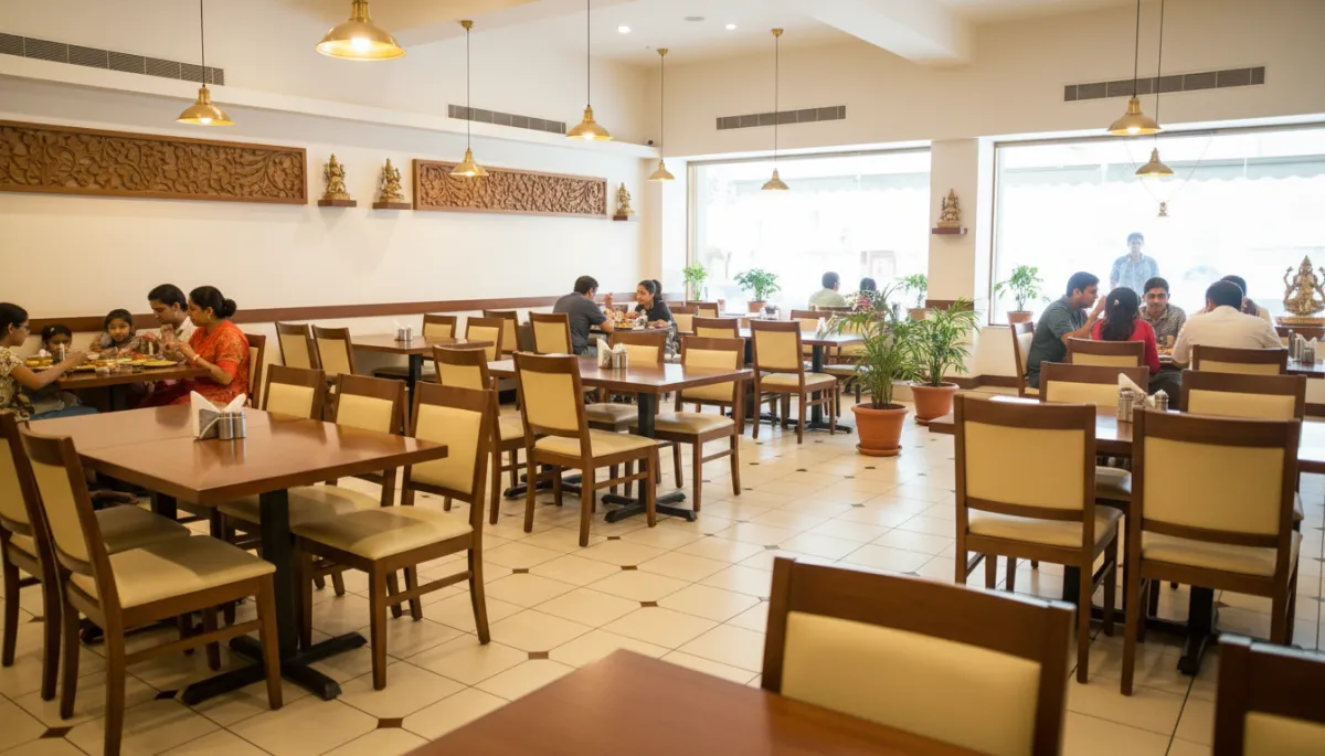 Interior of Udupi Upahara restaurant in Bengaluru