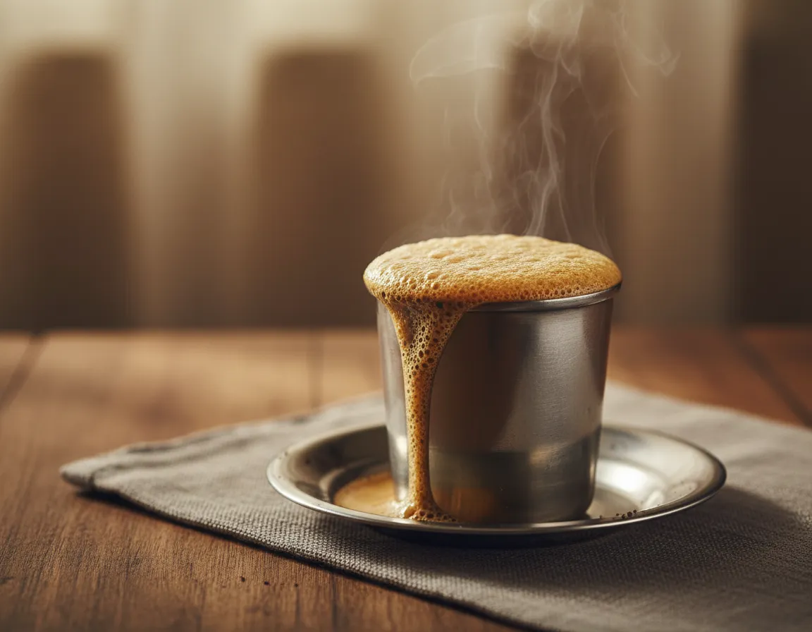 Traditional South Indian filter coffee