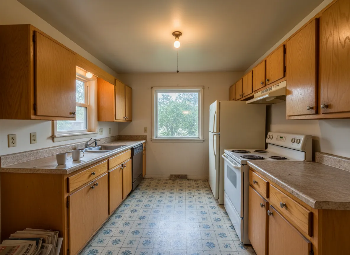 Outdated kitchen before renovation funded by Lending A Hand