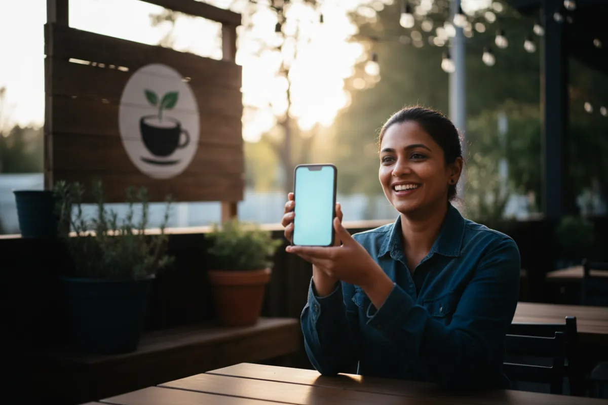 Small business owner receiving automated job confirmations on phone