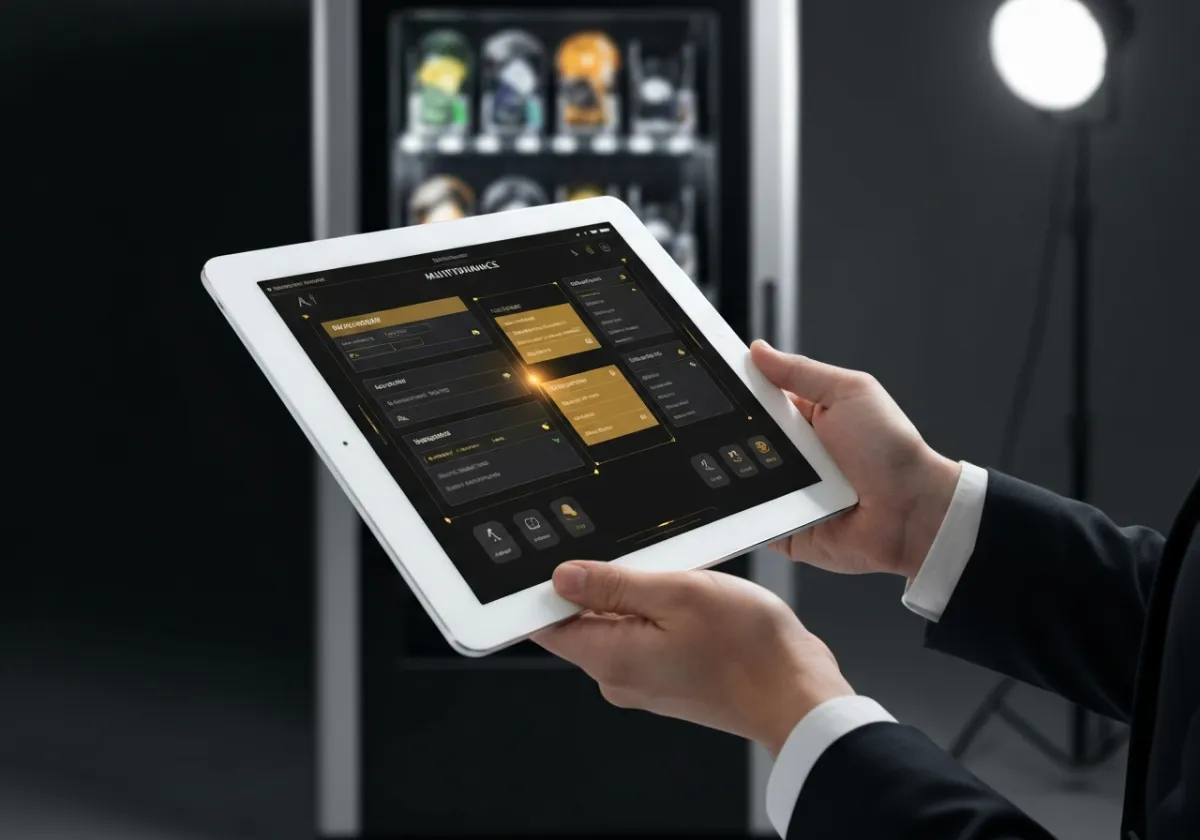 AI-driven maintenance interface and premium vending hardware