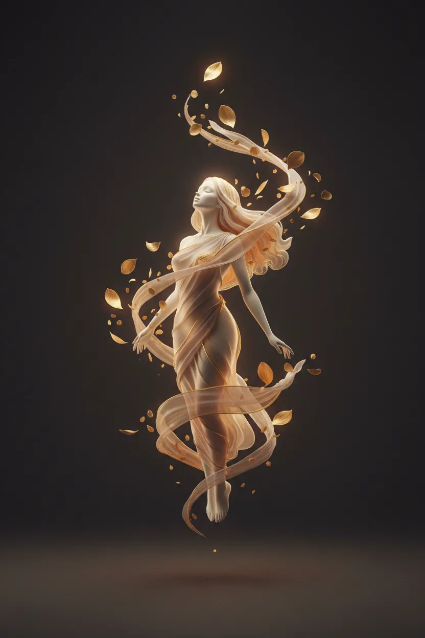 Floating aesthetic graphic representing healing and new beginnings