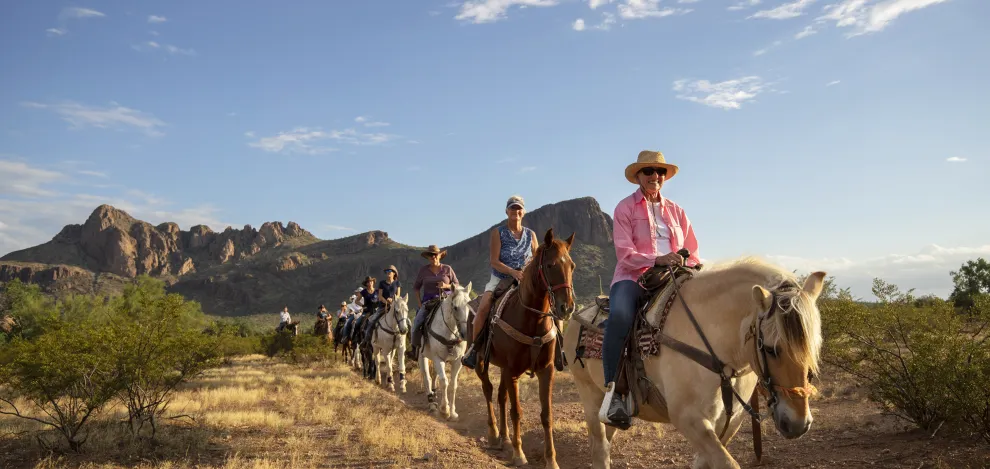 Horseback riders at Arizona Dude Ranch
