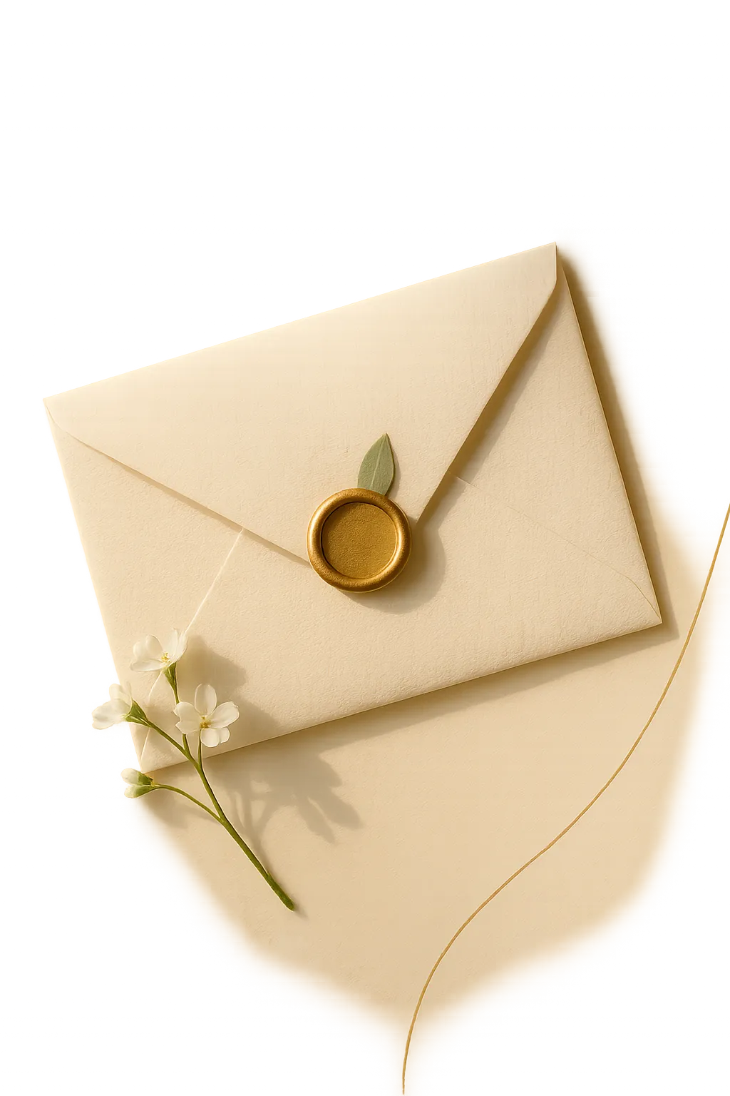 Busta da lettera in lino con dettaglio floreale elegante