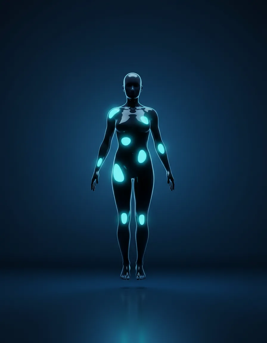 Visual representation of systemic inflammation reduction in the body