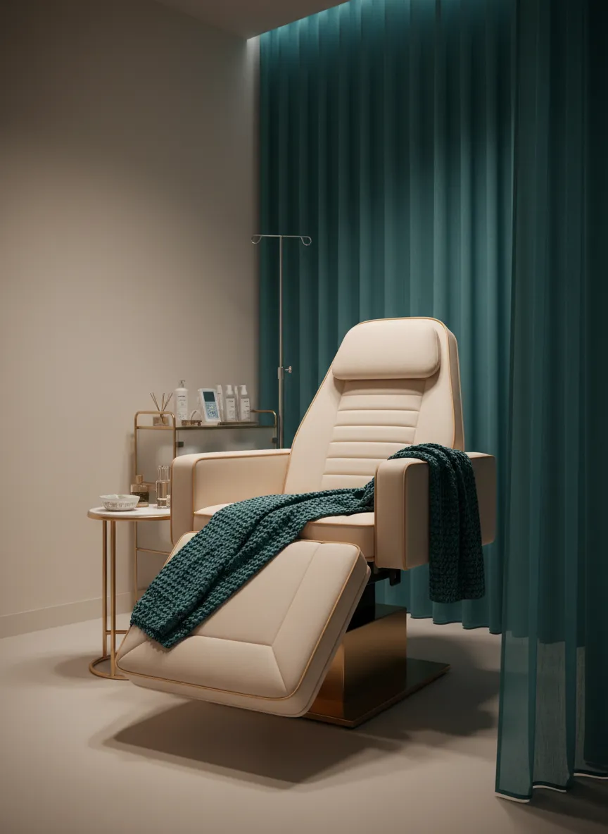Luxurious clinical wellness room setting