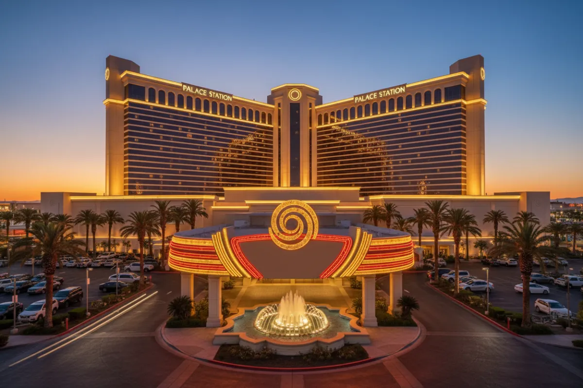 Palace Station Hotel & Casino exterior wide shot showing hotel facade and signage