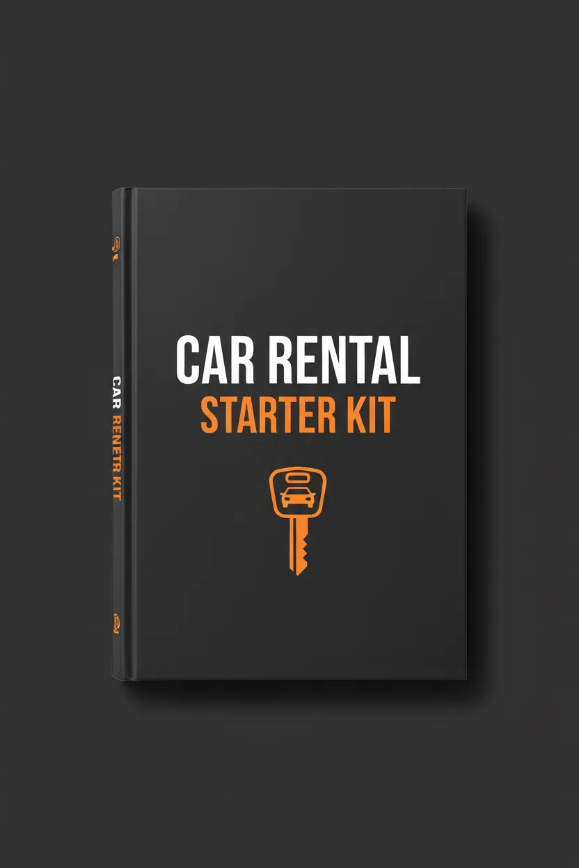 Ebook cover mockup: 'Car Rental Starter Kit'
