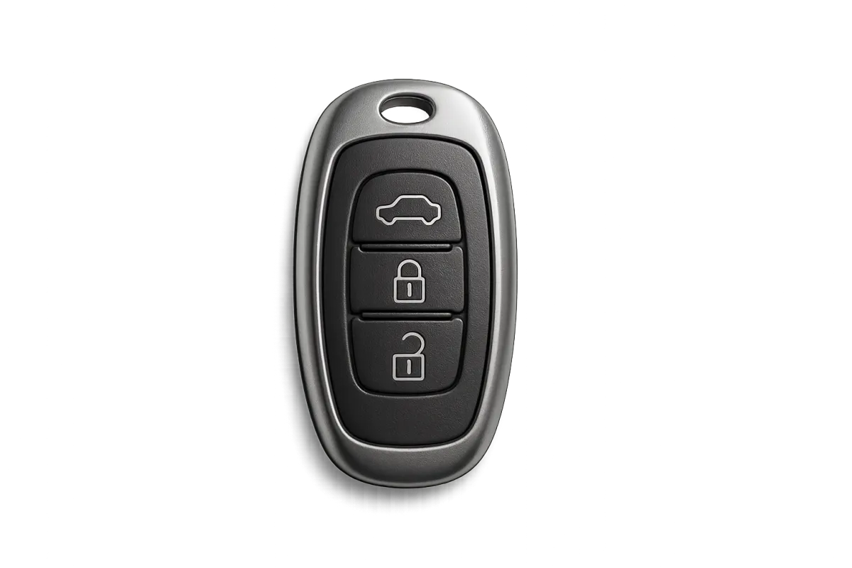 Modern car key fob representing starting a car rental business