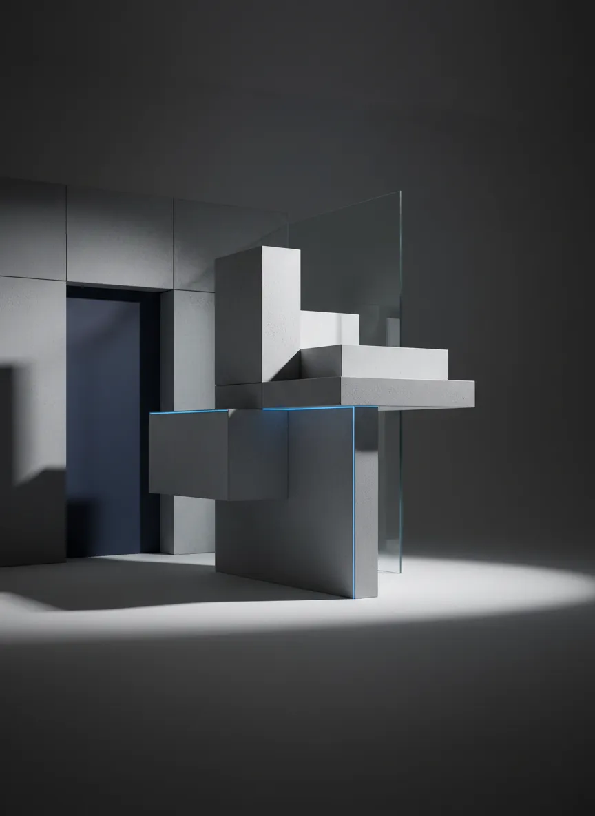 Minimalist architectural visual representing structure and stability