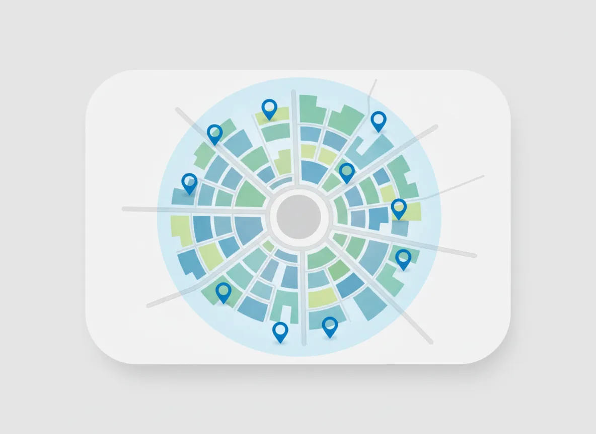 Local map illustration highlighting service area neighborhoods