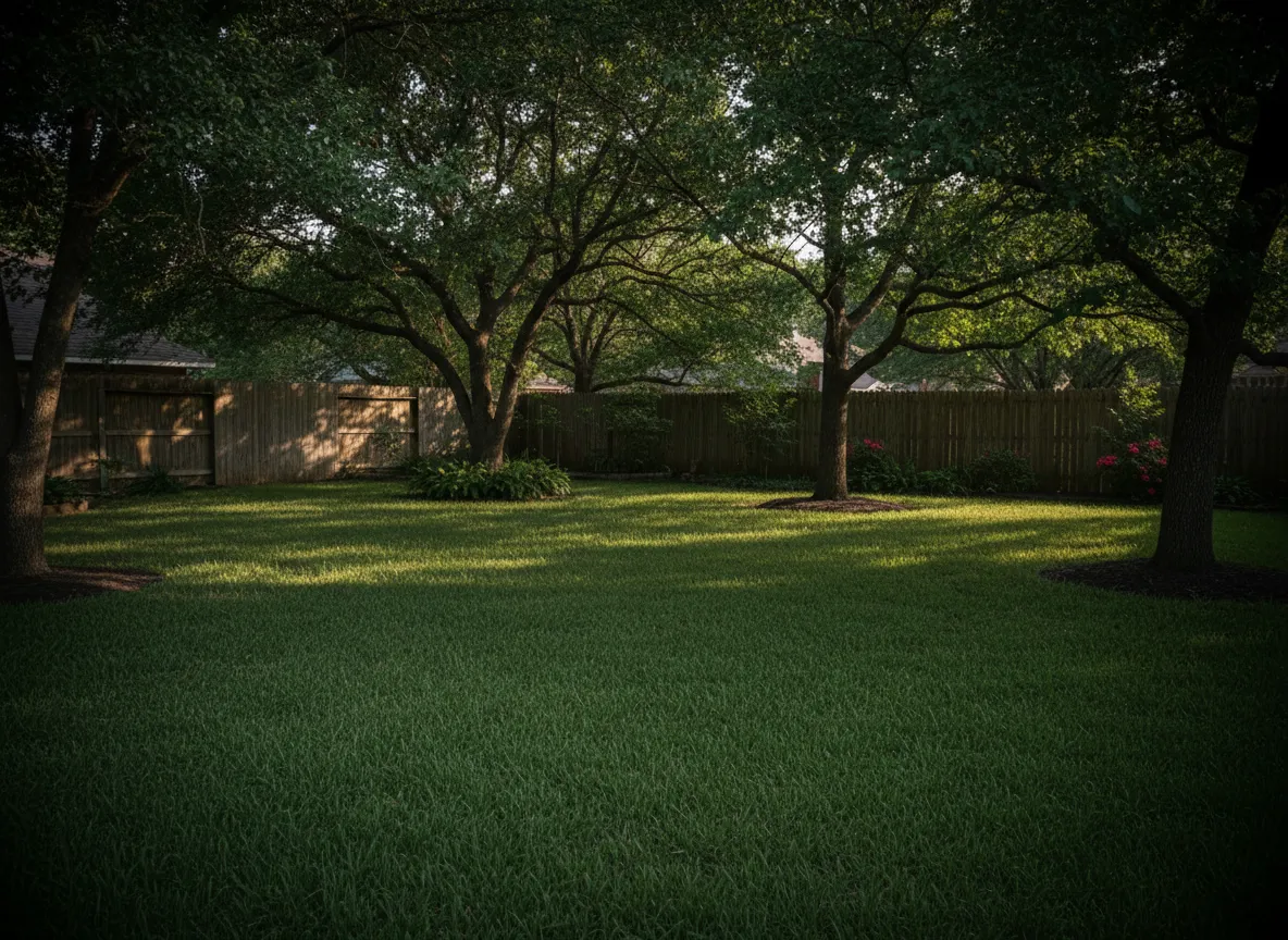 Tall Fescue sod in shaded Dallas Texas backyard