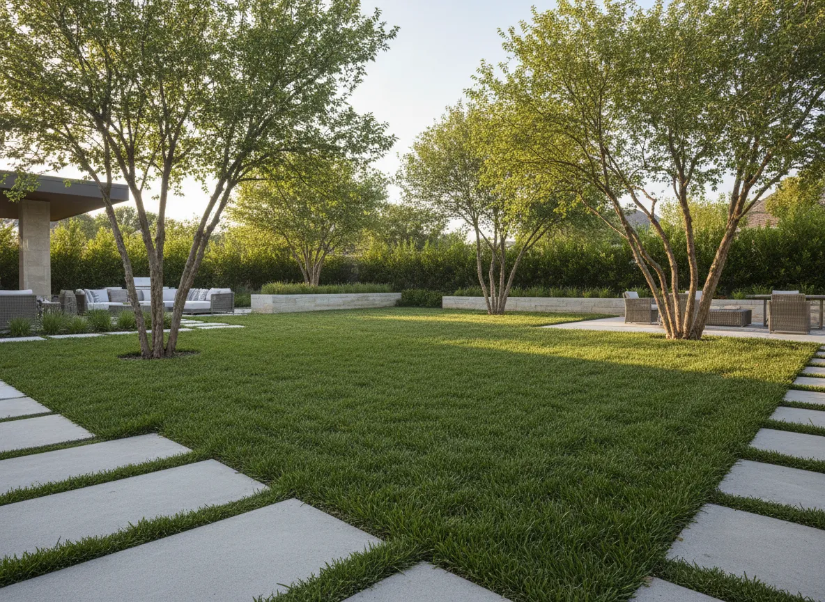 Zoysia sod lawn in Dallas Texas partial shade premium yard