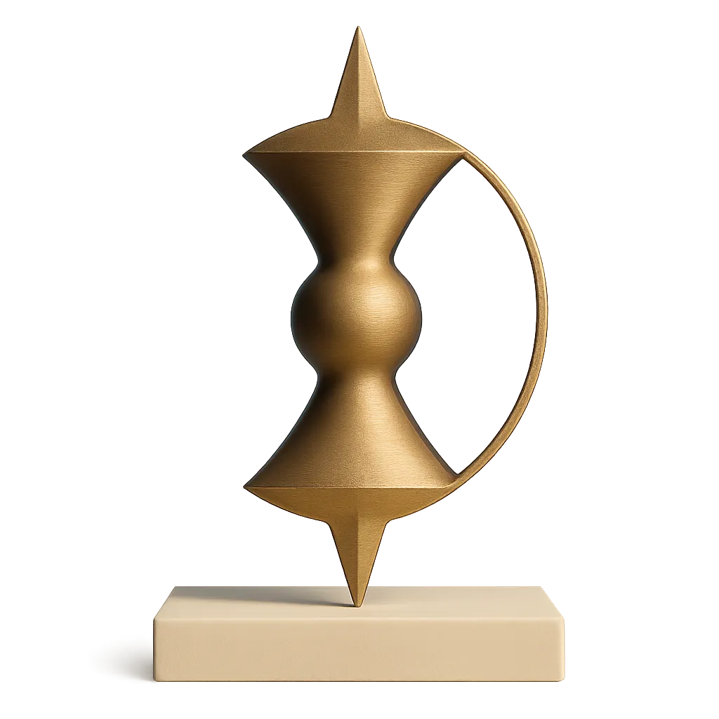 Atmospheric vertical abstract gold ornament