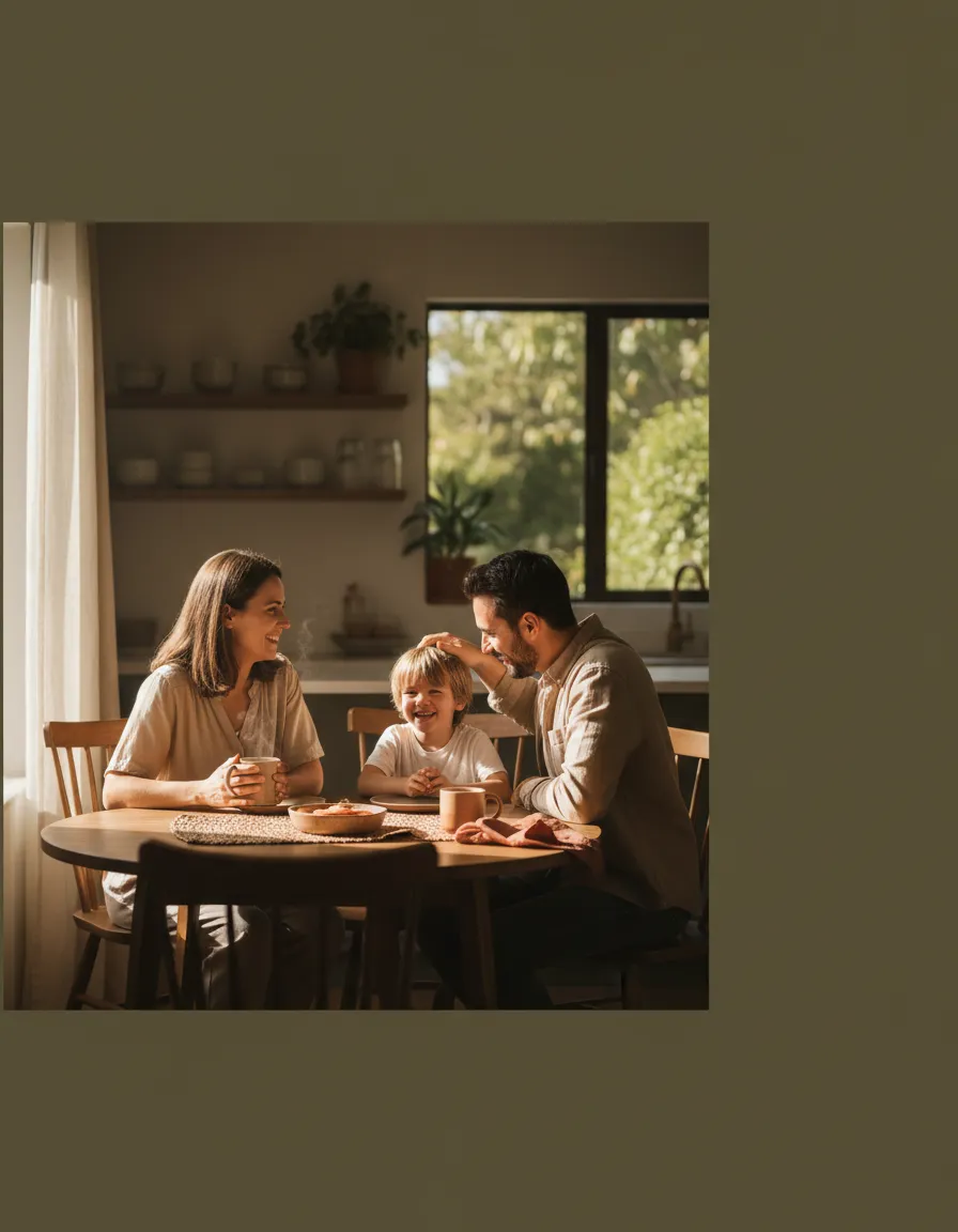 Warm and candid photo of a family interaction