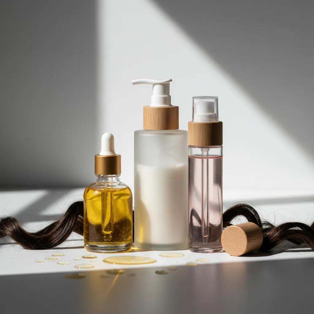 Catégorie CHEVEUX - flacons et huiles capillaires photoréaliste