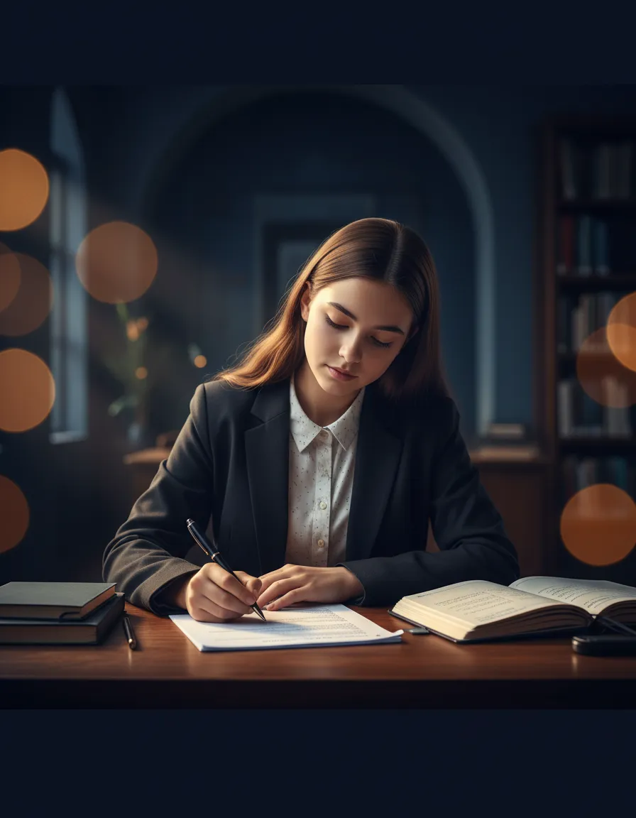 Student confidently writing an exam, applying the examiner mindset