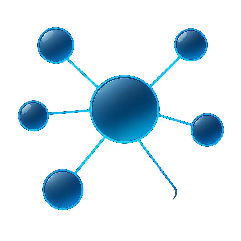 Connected digital ecosystem visual depicting interconnected business workflows, data architecture, and practical system integrations