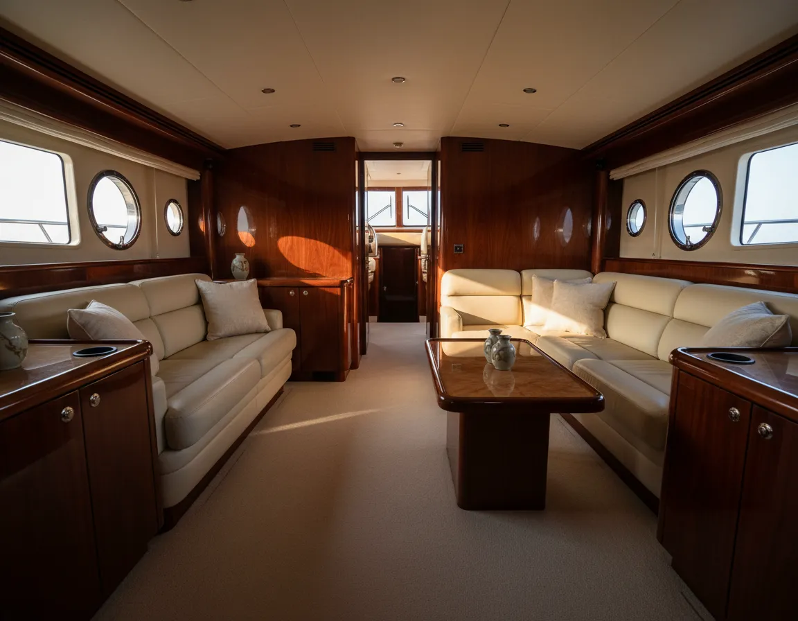 Cleaned interior cabin of a yacht