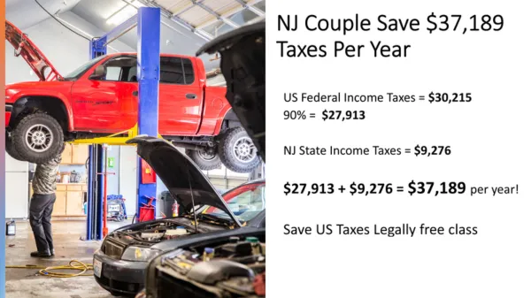 NJ Couple tax savings case study · Rating: ★ 4.8 (editable overlay placeholder) · Decorative overlay (aria-hidden)