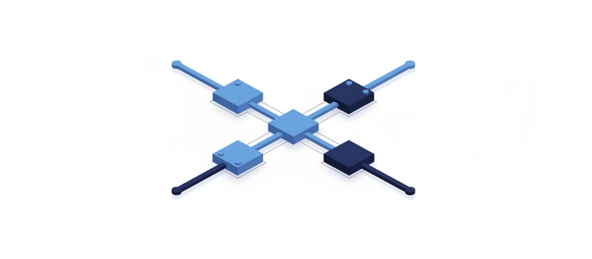 Abstract cross-shaped system illustration