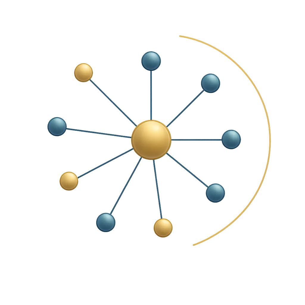 Conceptual image representing a supportive network of healthcare leaders