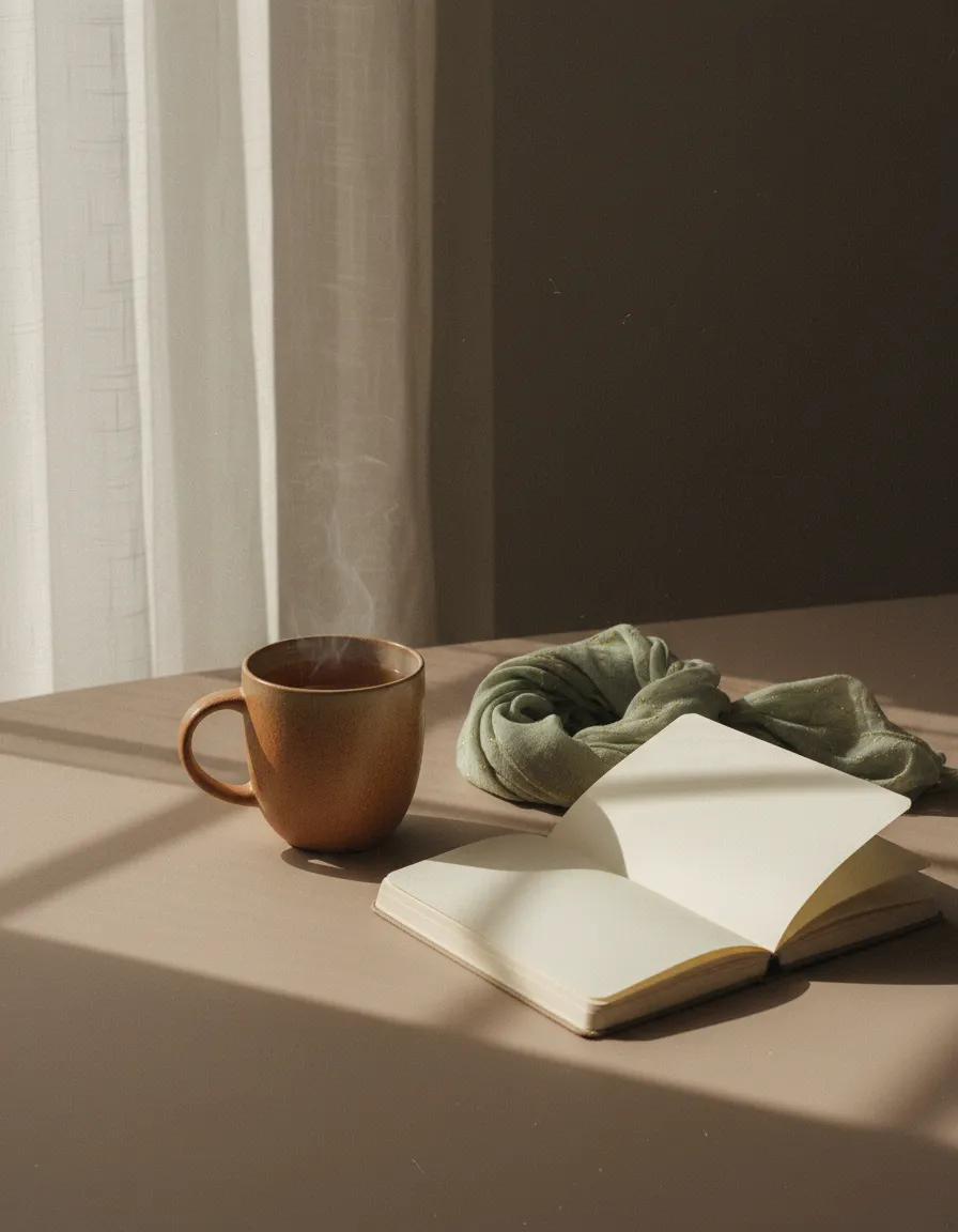 A serene morning light setting a grounding and calm atmosphere