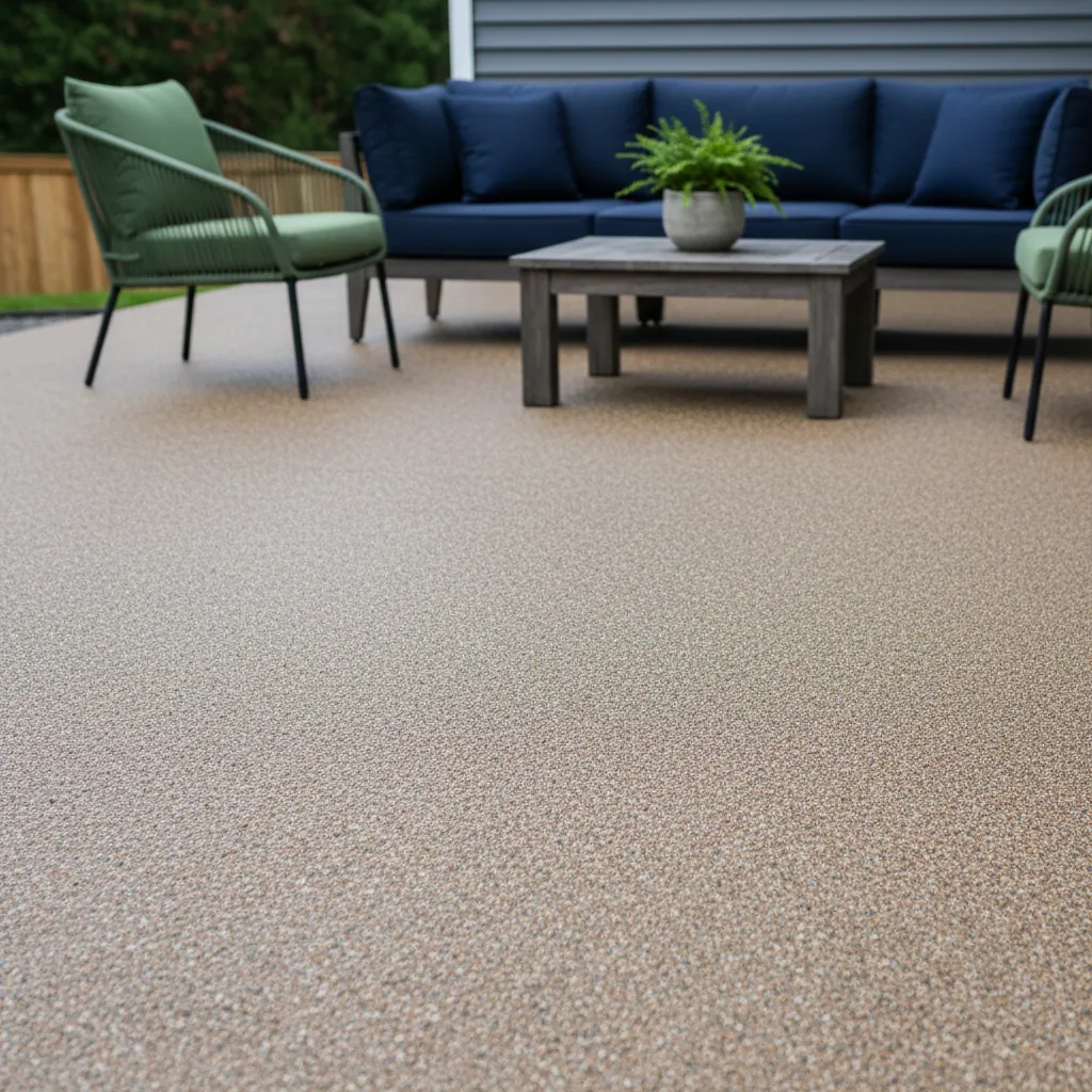 Wet PNW patio deck with SafeFloor NW residential flooring