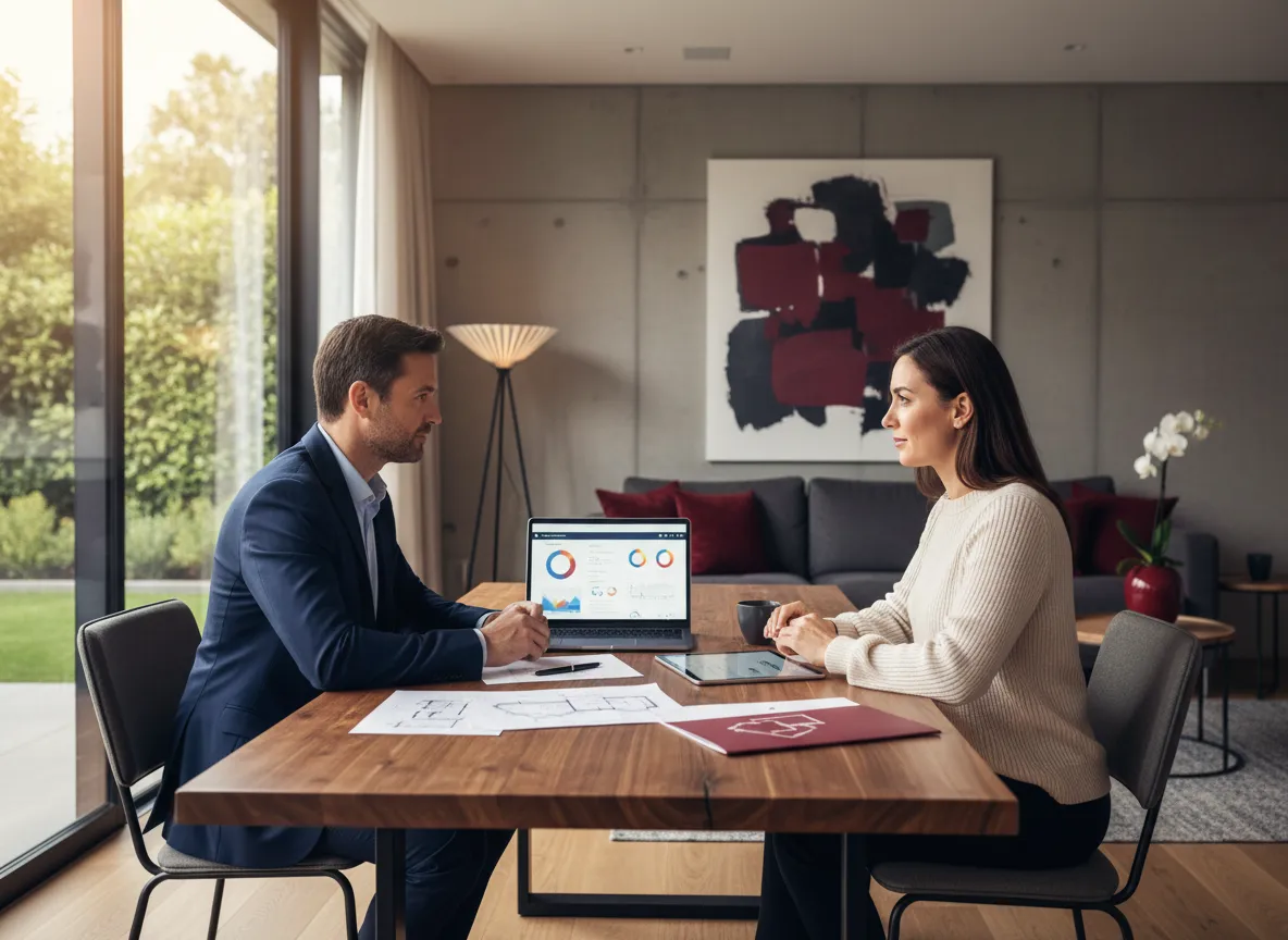 Melbourne agent discussing property strategy with homeowner