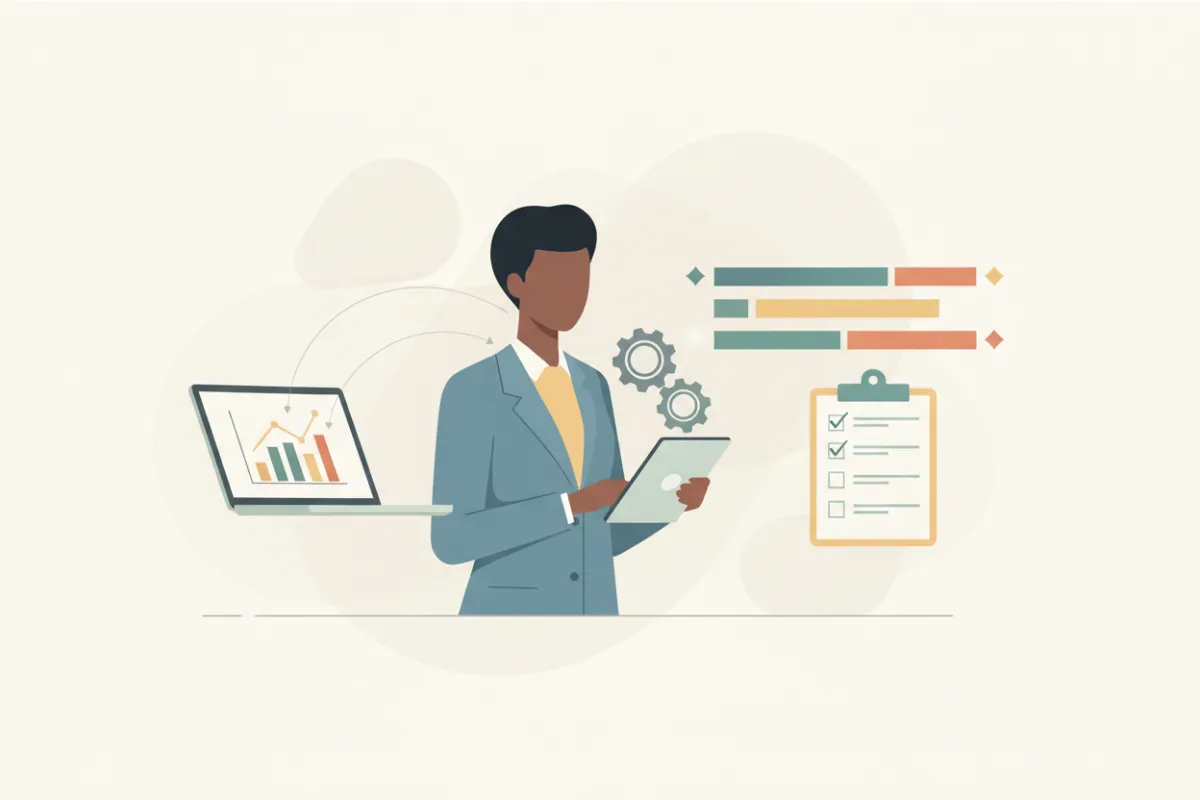 Elegant professional illustrative image of project management