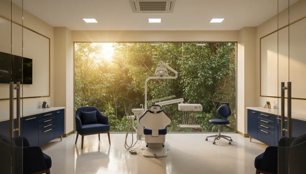 Modern, serene dental consultation room with Costa Rican views