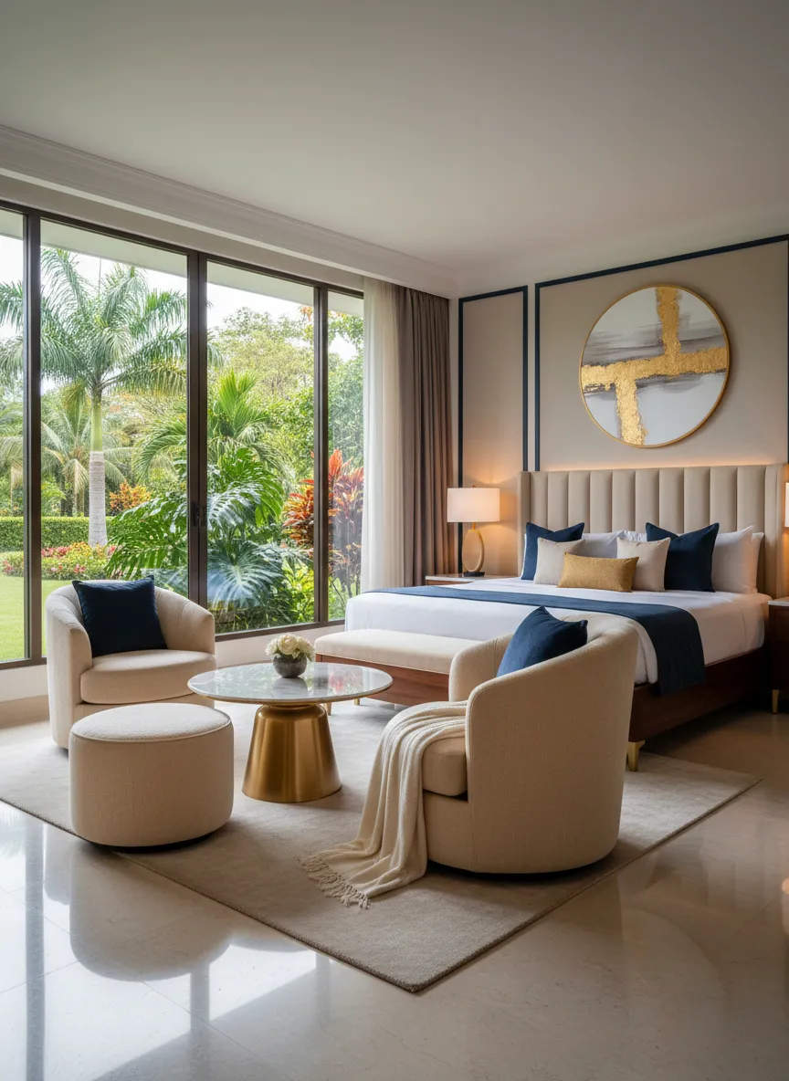 Comfortable hotel suite for dental implant recovery in Costa Rica