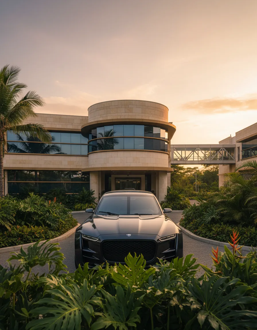 Private, secure transportation arriving at a premium clinic in Costa Rica
